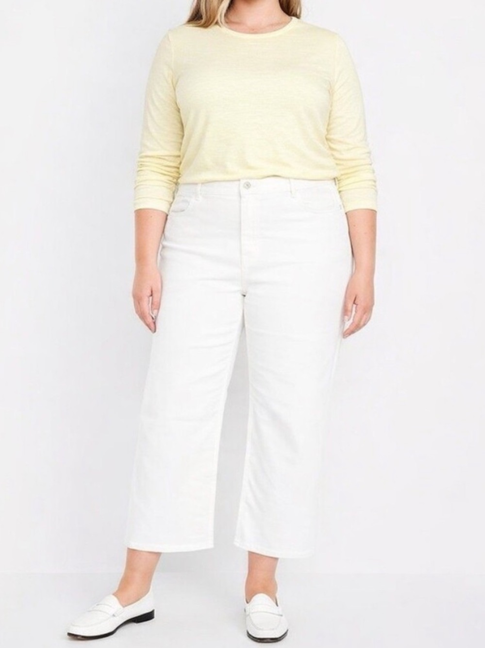 Old Navy Wow Wide Leg Crop Jean in Calla Lily